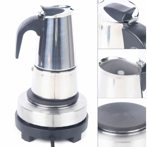 Elektrisch Kaffeekanne Espressokocher Kaffeebereiter Espressomaschine 4 Tassen