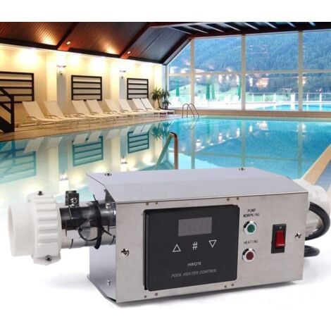 Elektrisch Schwimmbadheizung,Wärmepumpen Poolheizung 39.8 x 12x 15.2 cm Poolheizung Schwimmbad Pool Thermostat SPA Bad 3KW