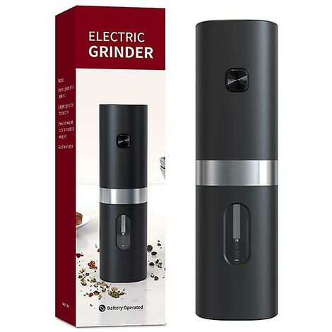 Elektrische automatische Pfeffer-Salzmühlen, Schwerkraft, Kräuter, Gewürze, einstellbare Grobheit, Schwarz