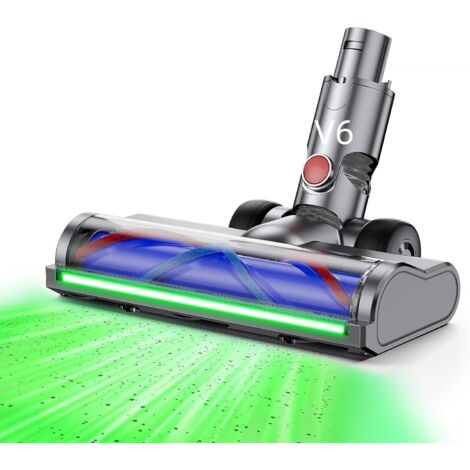 Elektrische Bürste kompatibel für Dyson V6 Animal V6 Fluffy DC58 DC59 DC61 DC62 DC74, Zubehör für Turbobürste mit Schnellspanner für Parkett, Hartböden und Teppiche mit LED-Lichtern