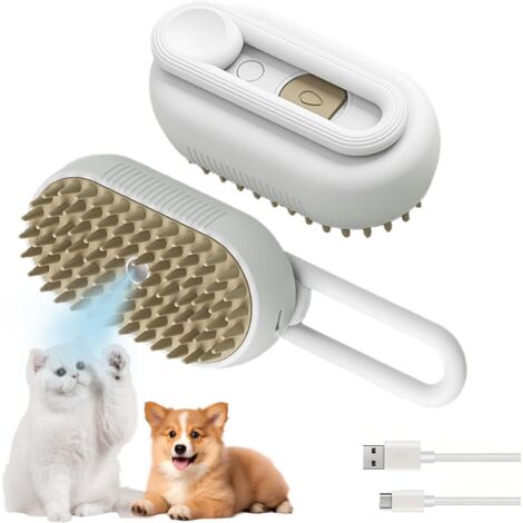 Elektrische Dampfbürste für Hunde und Katzen: Fellpflege, Entwirren, Entspannende Massage, Haushaltshygiene, Knotenentfernung