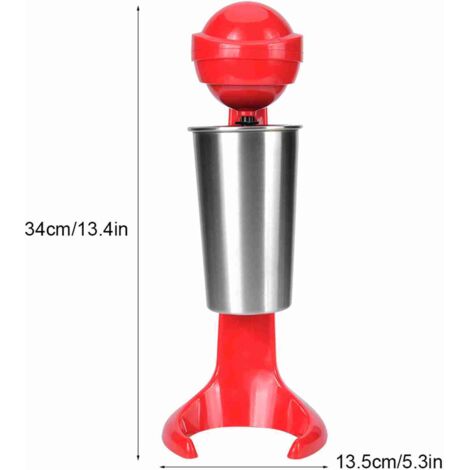 Elektrische Doppelkopf-Shake-Maschine, Edelstahl/ABS, Rot, 220-V-EU-Stecker