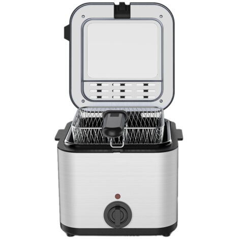 Elektrische Fritteuse aus Edelstahl, 1000 W, mit Frittierkorb, multifunktional, für die Küche, EU-Stecker 220–230 V