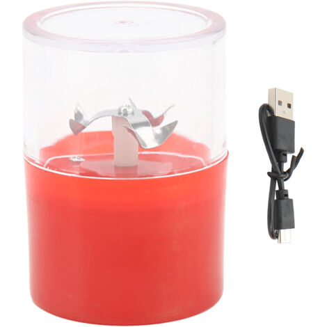 Elektrische Gewürzmühle mit USB-Anschluss, Edelstahlklingen, tragbarer Mahlstein für Kräuter und Gewürze, Rot