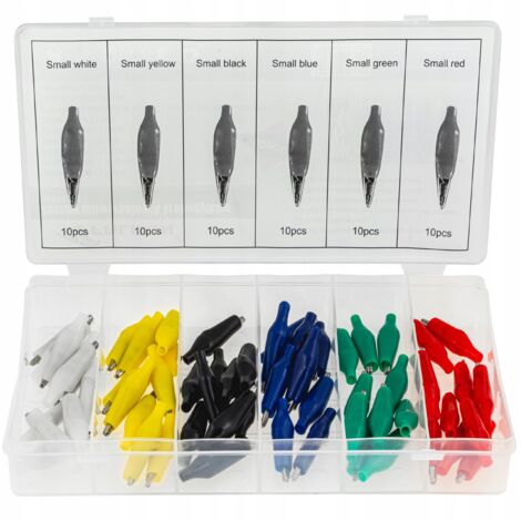 Elektrische isolierte Krokodilklemmen 27mm Set 60 Stück vernickelter Stahl Falcon