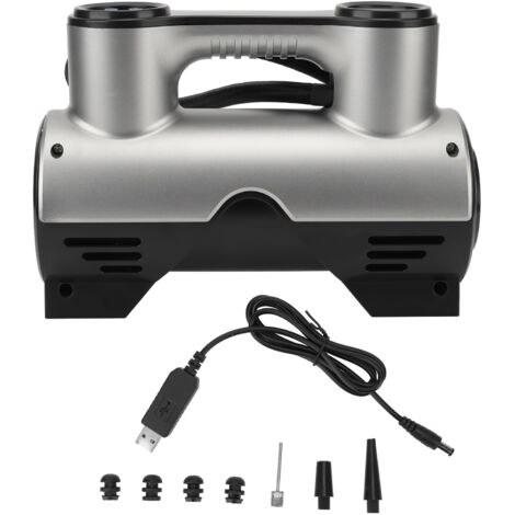 Elektrische Luftpumpe 12V 120W mit Digitalanzeige, USB-Ladefunktion und LED-Licht für Autoreifen