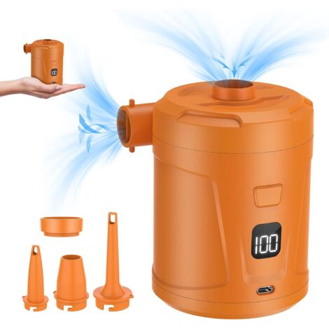 Elektrische Luftpumpe, 5200 mAh wiederaufladbarer Akku, elektrischer Inflator mit 4 Luftdüsen, schneller Inflator, für aufblasbaren Pool, Bettmatratze, Camping, Vakuumbeutel