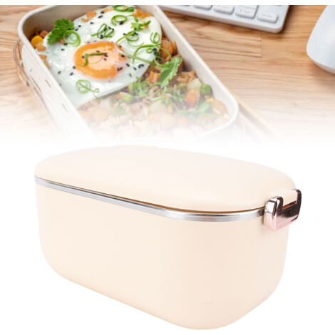 Elektrische Lunchbox – 1 l tragbare, beheizte Edelstahl-Lunchbox – auslaufsicher – mit Trennplatte – US-Stecker 110 V