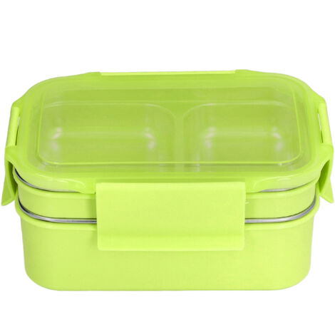 Elektrische Lunchbox aus Edelstahl 304 mit doppelwandiger Isolierung und Fächern für Büro, Schule und Reisen