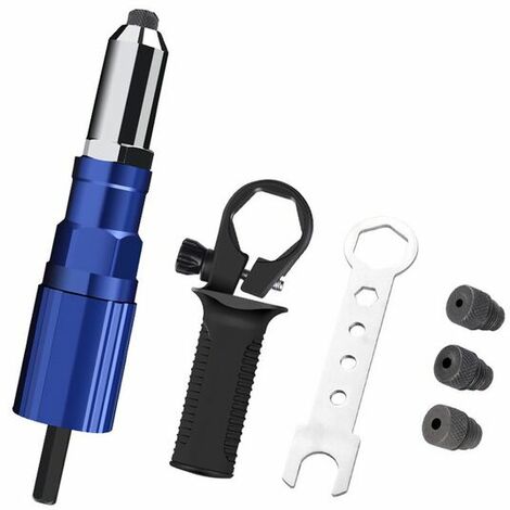 kabellos Nietwerkzeug Adapter für Bohrmaschine für elektrische Nietpistole mit Nietenkopf und Griff von 2,4/3,2/4,0/4,8 mm Durchmesser 