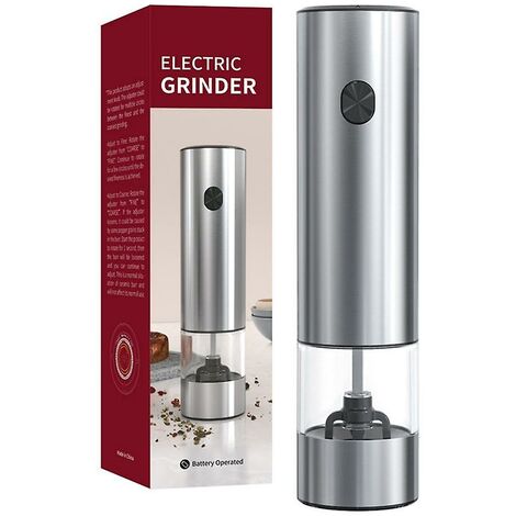 Elektrische Pfeffermühle, Edelstahl, automatische Gewürzmühle, kleiner Pulverisierer, tragbar, für die Küche, C