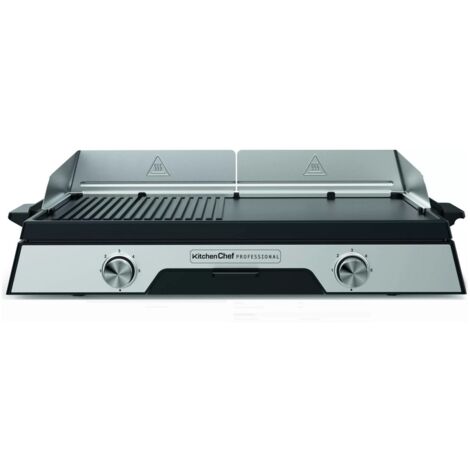 Elektrische plancha 2200 w, edelstahlplatte 52 x 31,5 cm - Kitchen Chef - PLANCHADUO2200