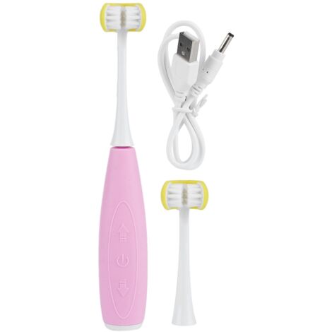Elektrische Schallzahnbürste für Kinder – 3-seitig, USB-aufladbar, rosa