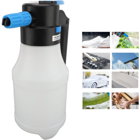 Elektrische Schaumpistole für Autos, 1,5 l, Hochdruck, USB, tragbar, für Autoreinigung, Enteisung, Garten, inklusive 1300-mAh-Akku, HDPE-Gehäuse und stabiler elektrischer Pumpe, Abmessungen 28 x 11,5 