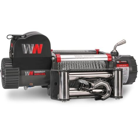 WARRIOR WINCHES Elektrische Seilwinde Warrior Samurai 14500 6,5 t 12 V Stahlseil wasserdicht nach IP68