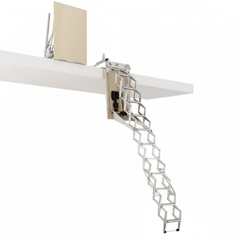Elektrische Treppe mit Falltür 80X100cm - Doppelgeländer - Höhe Boden bis Boden max. 2,49m - FGM80/100/249-MCDG