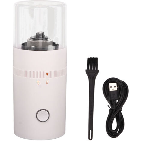 Elektrische USB-Kaffeemühle – Fein- oder Grobmahlgrad einstellbar – Kleine automatische weiße Kaffeemühle für Zuhause