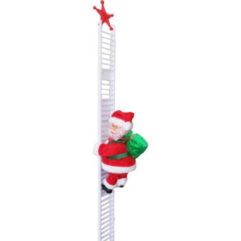 Elektrische Weihnachtsleiter – Hängender Weihnachtsmann für den Weihnachtsbaum, Partydekoration und Geschenk für Kinder