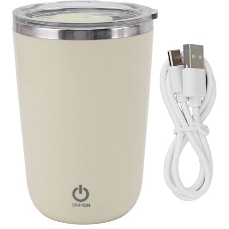 Elektrischer 350-ml-USB-Kaffeemixer, auslaufsicher, mit automatischem Rührwerk, hellgelb