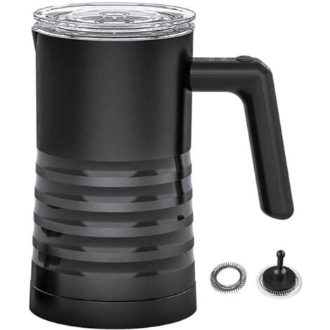 Elektrischer 4-in-1-Milchaufschäumer, 350 ml, 400 W, wasserdicht (IPX2), vollautomatisch, mit Mischbecher und Reinigungsbürste, schwarz, EU-Stecker