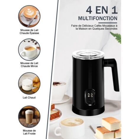 Elektrischer 4-in-1-Milchaufschäumer (350 ml), multifunktionaler Milchwärmer, Schokoladenbereiter, automatischer Kaltmilchaufschäumer mit Schutzfunktion