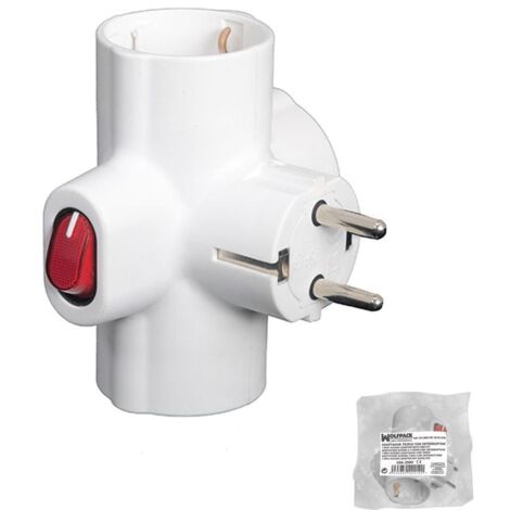 Elektrischer Adapter wolfpack dreifach Schuko 16A 250V