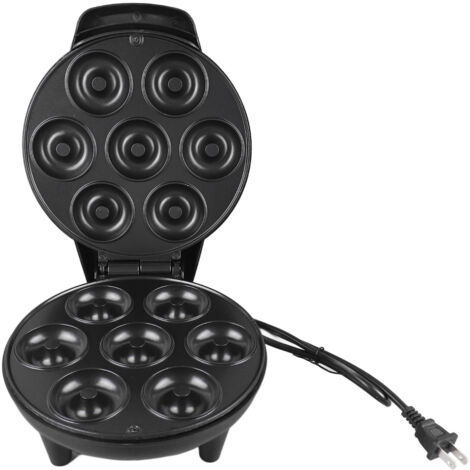 Elektrischer Donut-Maker (1200 W), 7 antihaftbeschichtete Förmchen für Frühstück, Desserts und Snacks, 110-V-US-Stecker, Schwarz