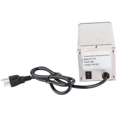 Elektrischer Drehspießmotor aus Edelstahl (50-70 kg/h) für Grillspieße (US-Stecker 110 V)