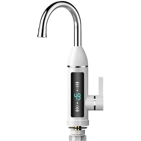 Elektrischer Durchlauferhitzer, Schnellheizfunktion, Warmwasserhahn mit LCD-Digitaltemperaturanzeige, tanklos, für Küchen- und Badezimmerwaschbecken