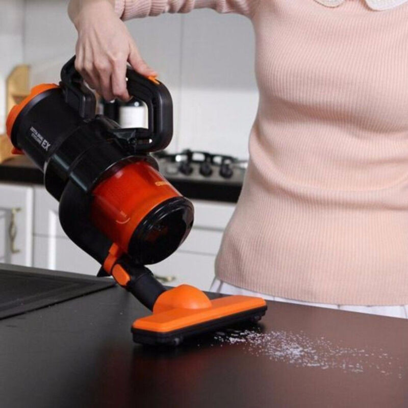 Trade Shop Traesio Schwarz - Trade Shop - Aspirapolver Scopa Elettrica 2 In 1 Dustbuster Ciclonico Ohne Sacchetto 650W