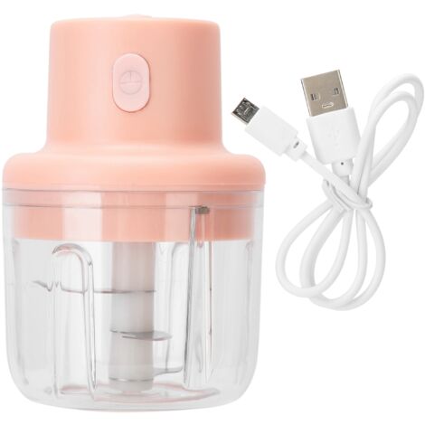 Elektrischer Fleischwolf (250 ml), pink, Mini-Küchenzerkleinerer mit USB-Ladefunktion