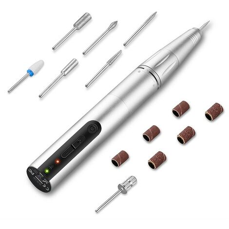 Elektrischer Graveur- Gravur Carve Werkzeug, Mini Stift Schnurlos Graveur, Silber