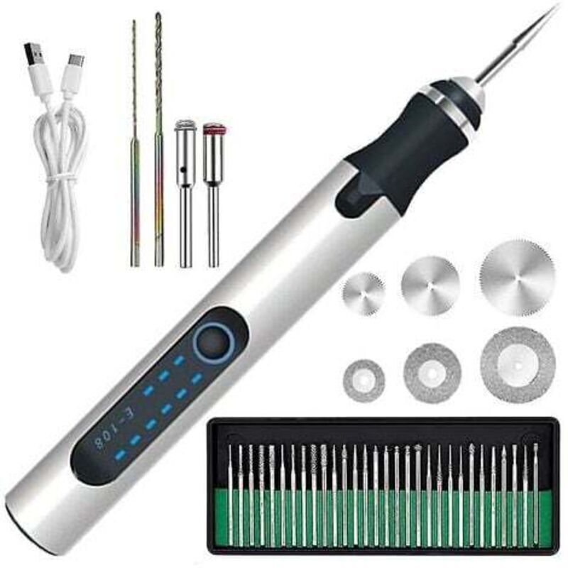 Image of Elektrischer Gravierstift, kabelloser Mini-Gravierstift, 300 mAh Akku