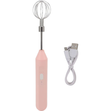 Elektrischer Handmixer mit 3 Geschwindigkeitsstufen und Milchaufschäumer für die Zubereitung von Gebäck – Rosa