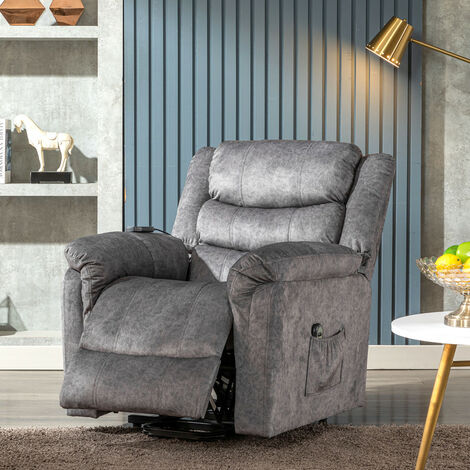 Elektrischer Massage-Liegestuhl, mit Heizvibration, rutschfester Stoff, grau, 8695110cm