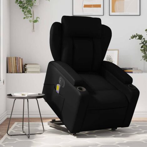 Elektrischer Massage-Schaukelstuhl aus schwarzem Kunstleder