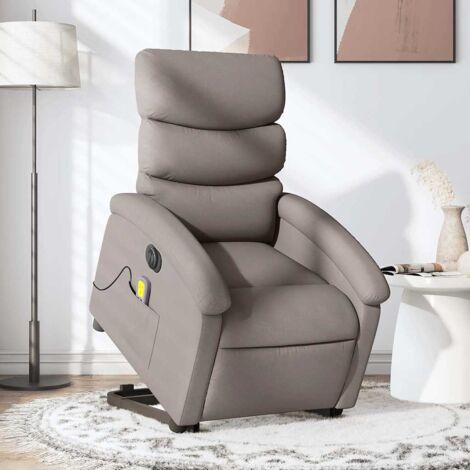 Elektrischer Massage-Sessel Taupe Stoff