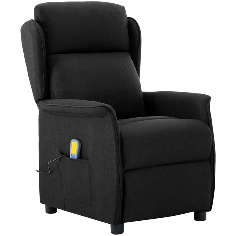 Elektrischer Massagesessel Stoff Schwarz - Schwarz - Vidaxl
