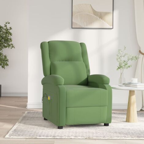 Elektrischer Massagesessel Hellgrün Samt vidaXL