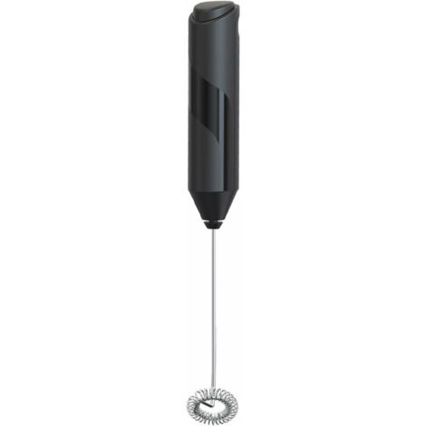Elektrischer Milchaufschäumer, Mini-Schneebesen, Getränkemixer mit Schneebesen aus Edelstahl, für Kaffee, Latte, Cappuccino, heiße Schokolade (Schwarz) FLITI