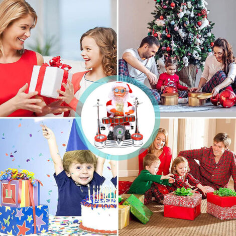 Elektrischer, musikalischer Weihnachtsmann am Klavier – Weihnachtsdekoration für Kinder, festliche Geschenkidee