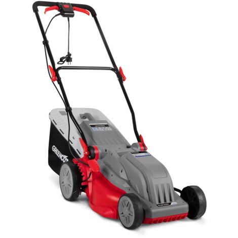 Elektrischer Rasenmäher 1600W 240V, 380mm Doppelklinge, 6 verstellbare Schnitthöhen und 45L Fangsack - Greencut GLM1600C