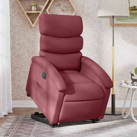 Elektrischer Relaxsessel Bordeauxrot Stoff