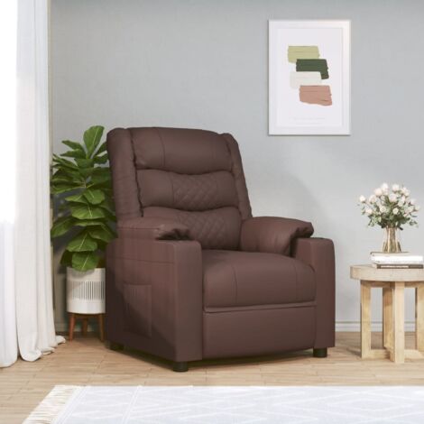 Elektrischer Relaxsessel Braun Kunstleder vidaXL