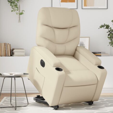 Elektrischer Relaxsessel Creme Kunstleder