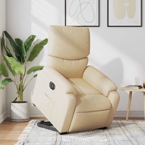 Elektrischer Relaxsessel Creme Stoff