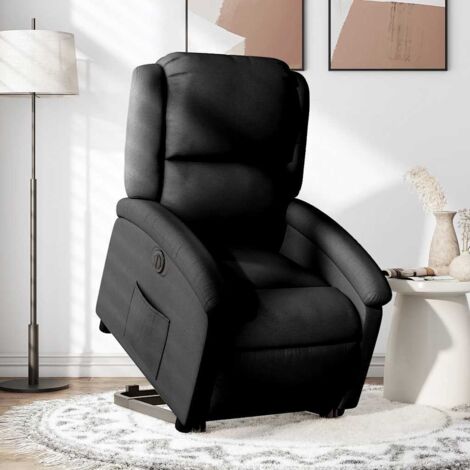 Elektrischer Relaxsessel Schwarz Stoff