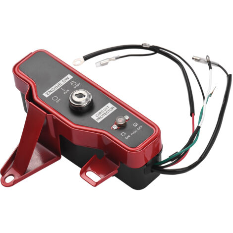 Elektrischer Schlüsselschalter mit Gehäuse und 2 Schlüsseln für 168F-, 170F- und GX160-Motoren aus Metall und Kunststoff, rot
