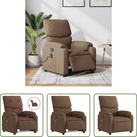 Elektrischer Sessel -  Massagesessel Elektrisch Braun Stoff