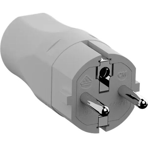 Elektrischer Stecker bachmann CEE 7 7 grau 78 mm